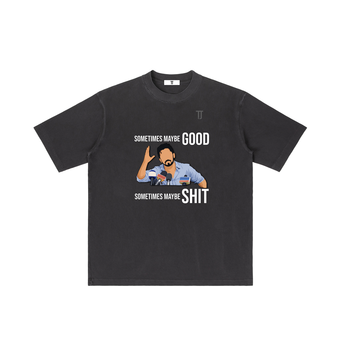 Reality - Heavyweight Oversized Drop Shoulder Tee - Washed Black