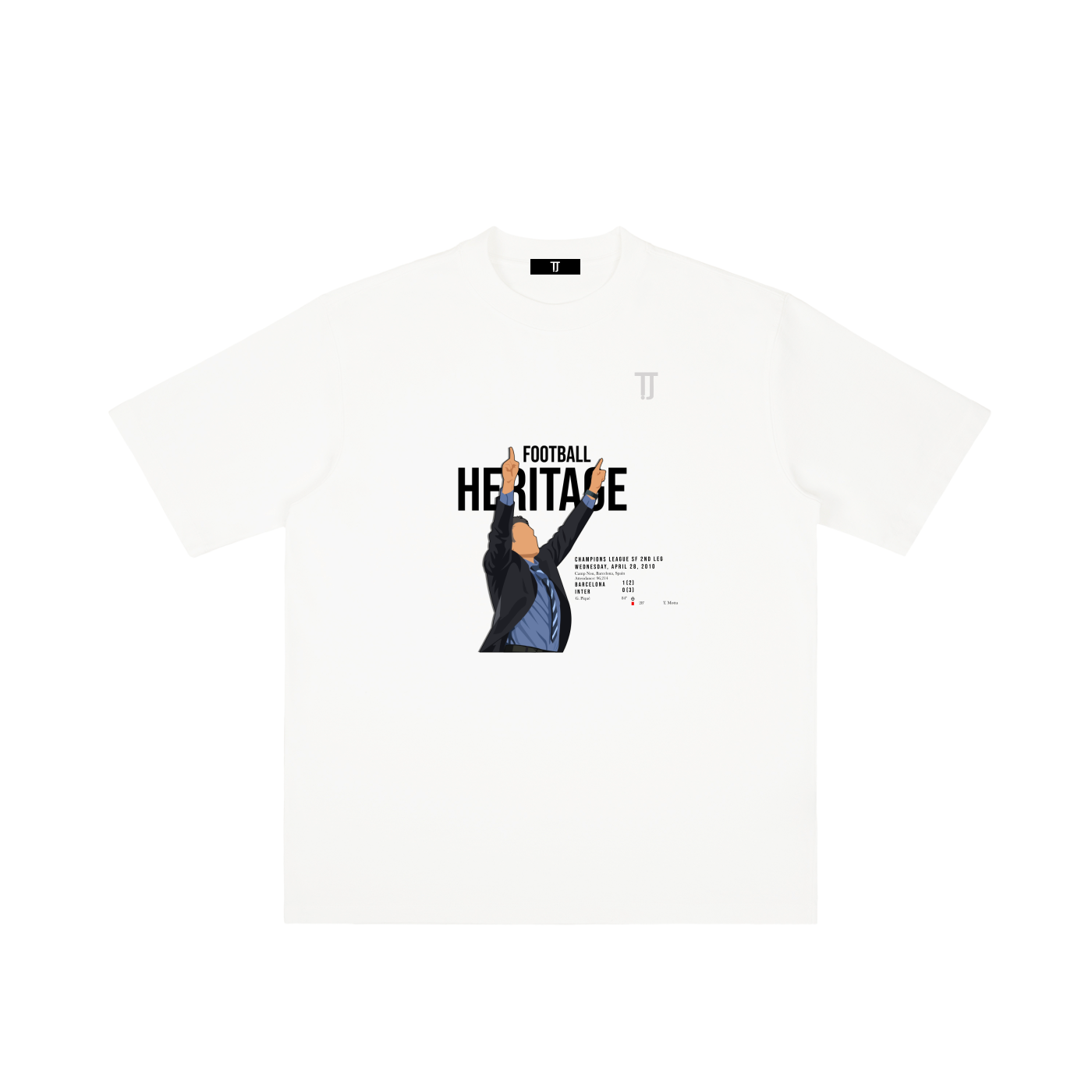 Football Heritage - Heavyweight Oversized Drop Shoulder Tee - White