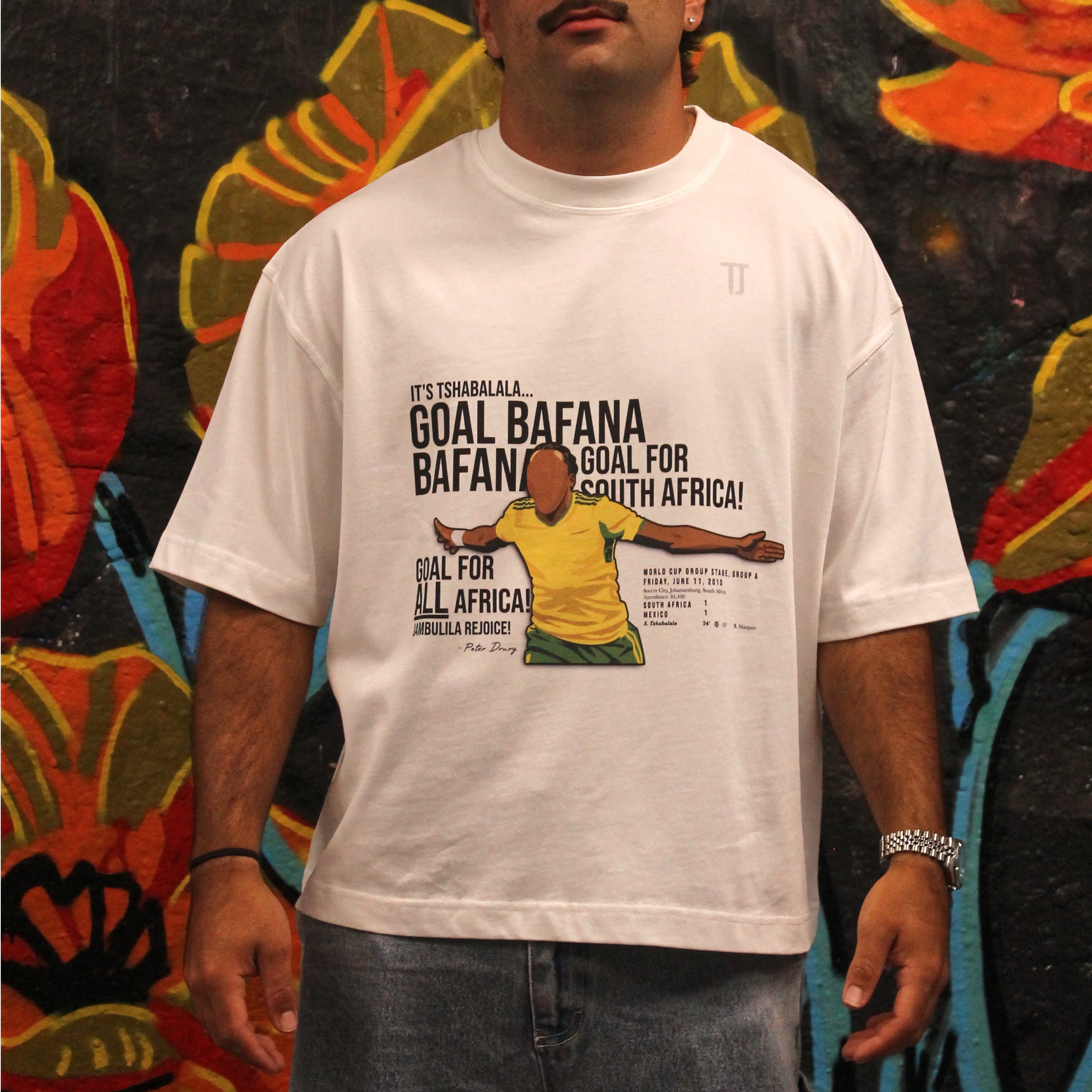 Bafana Bafana - Boxy Tee - White