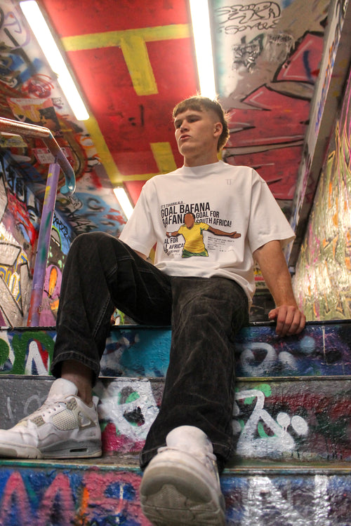 Bafana Bafana - Heavyweight Oversized Drop Shoulder Tee - White