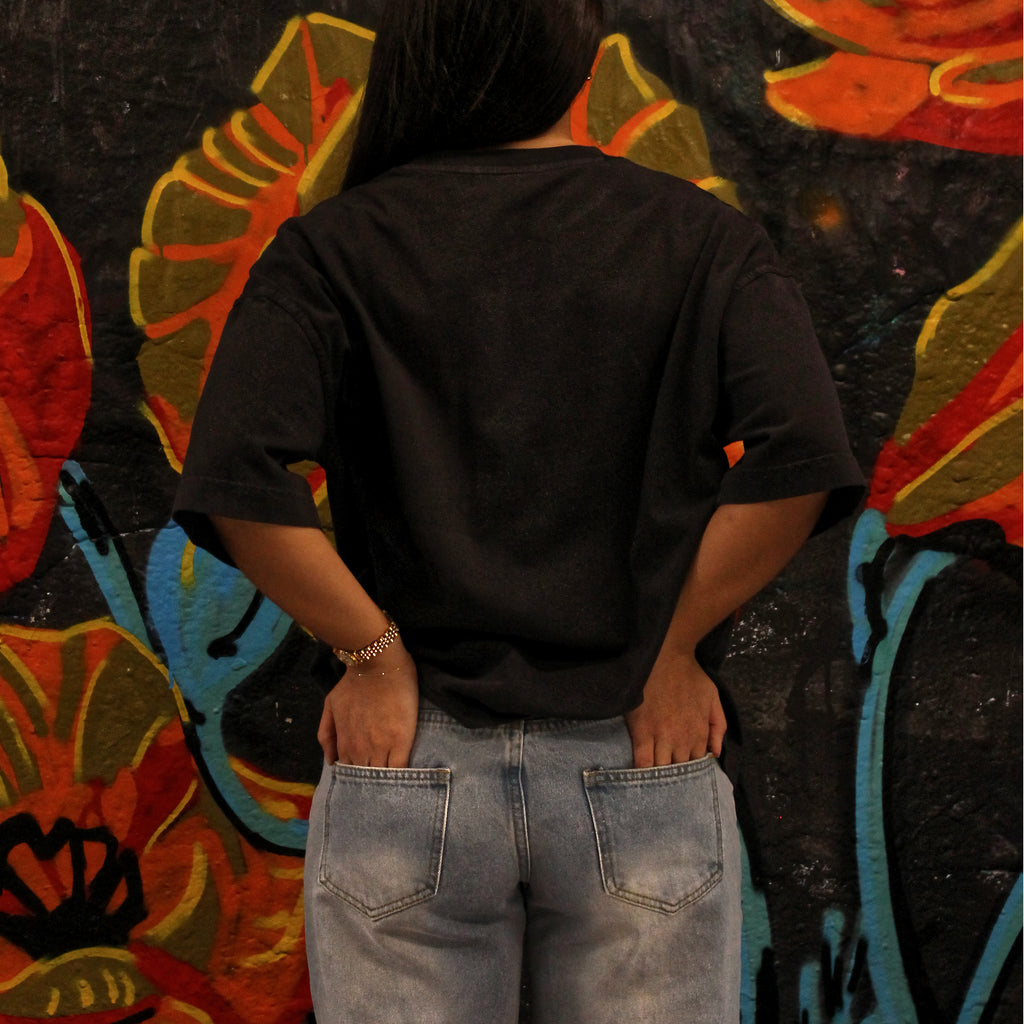 Football Heritage - Boxy Tee - Washed Black