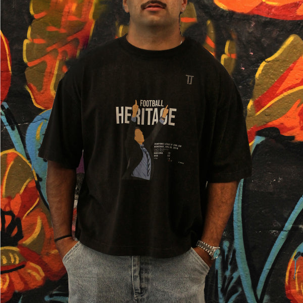 Football Heritage - Boxy Tee - Washed Black