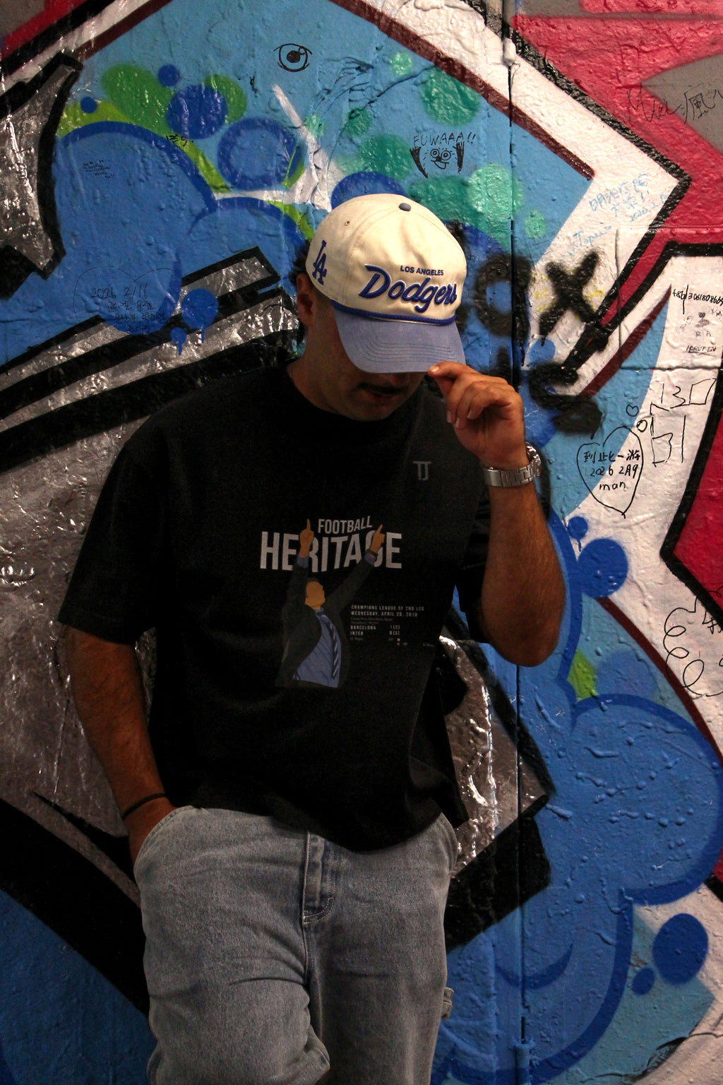 Football Heritage - Boxy Tee - Washed Black