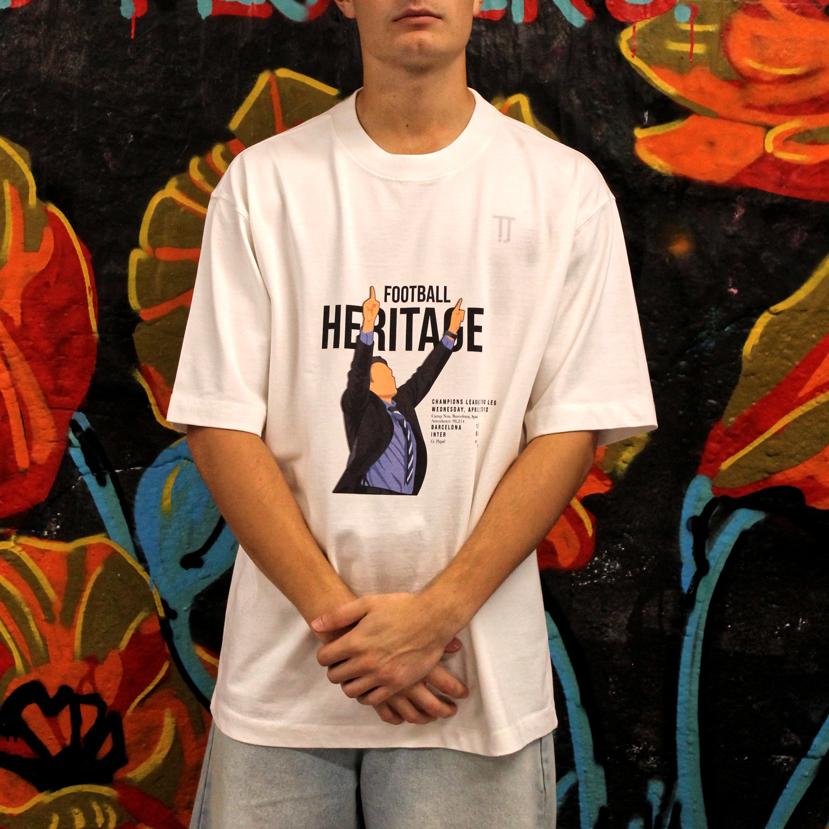 Football Heritage - Heavyweight Oversized Drop Shoulder Tee - White