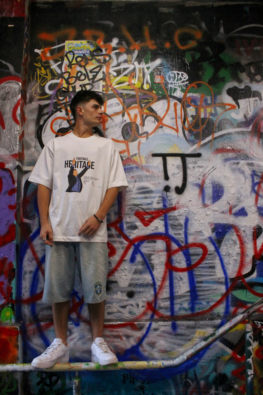 Football Heritage - Heavyweight Oversized Drop Shoulder Tee - White