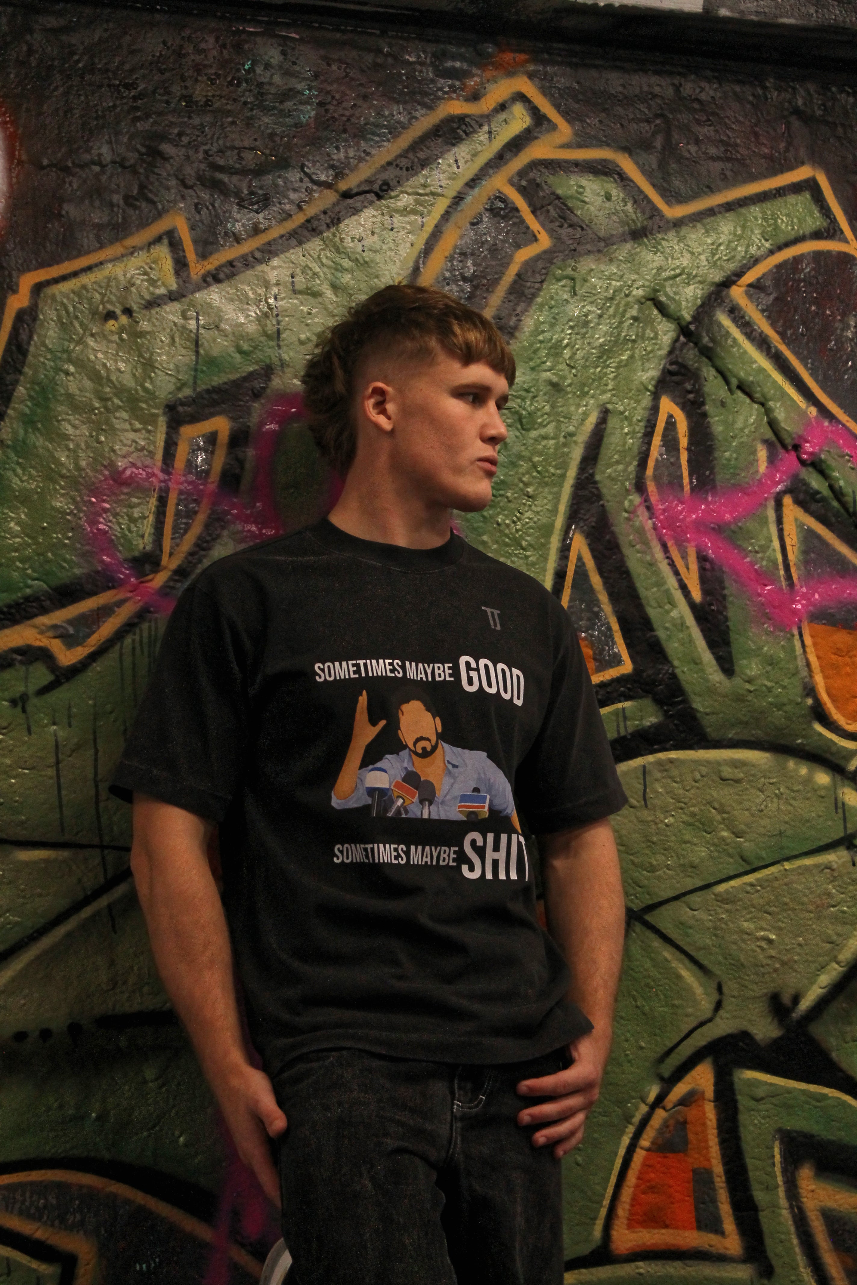 Reality - Heavyweight Oversized Drop Shoulder Tee - Washed Black