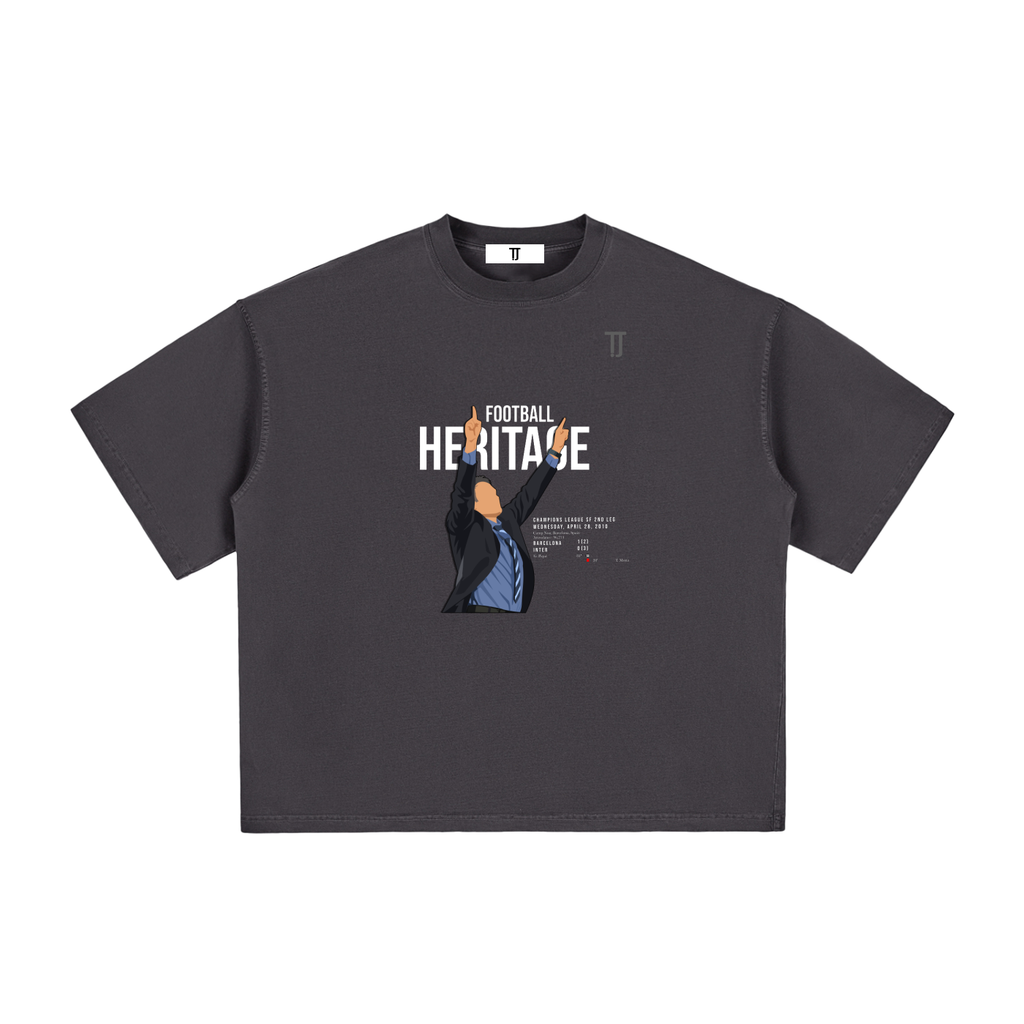 Football Heritage - Boxy Tee - Washed Black