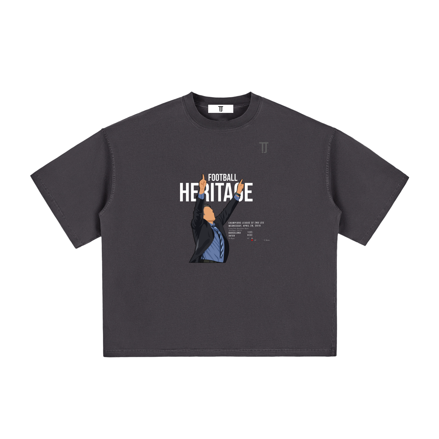 Football Heritage - Boxy Tee - Washed Black